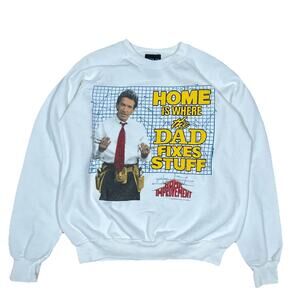 Vintage Home Improvement Dad Fixes Stuff Sweatshirt 90s XL Tag Fits Large USA
